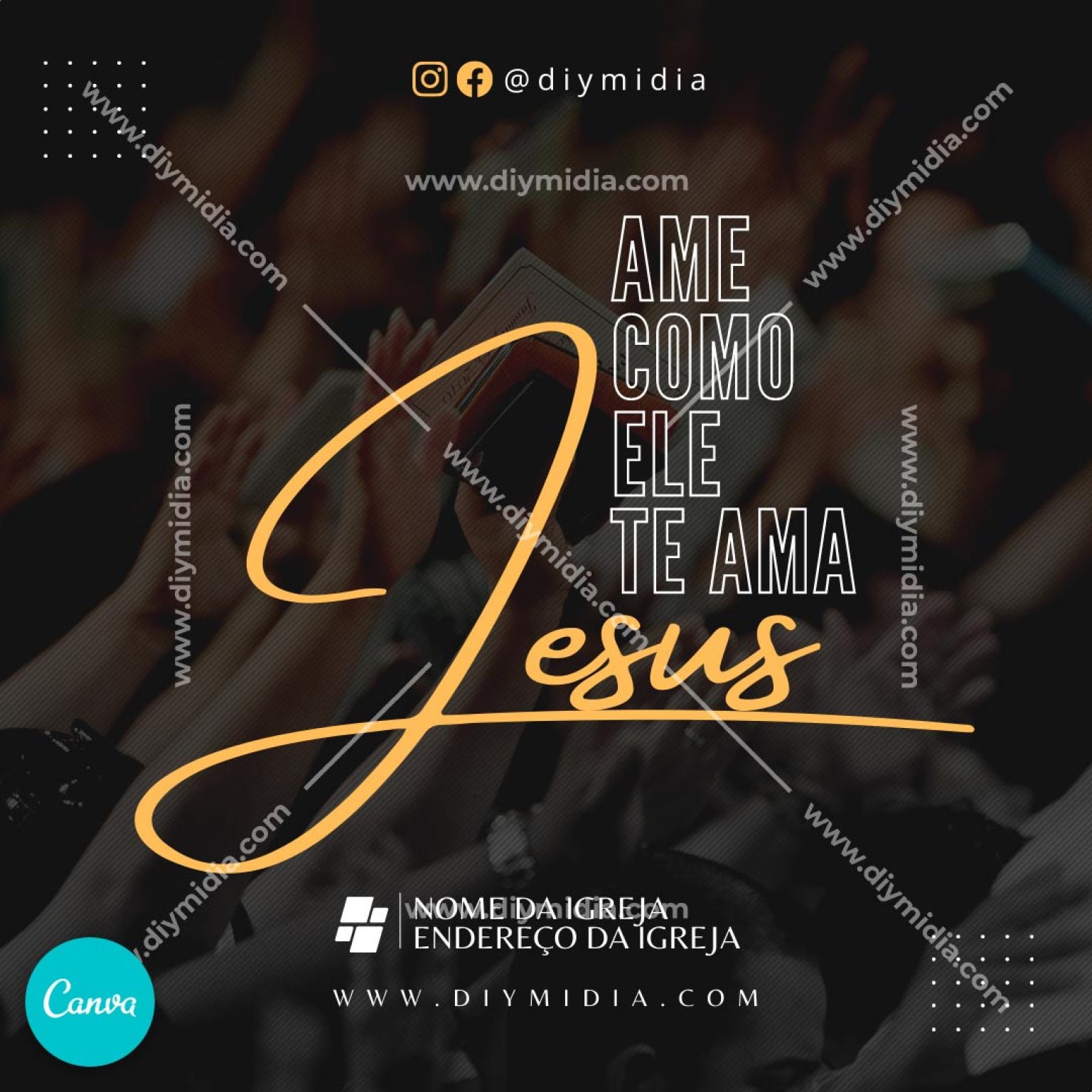 Gospel Ame Como Ele Te Ama Banner Edit Vel Canva Premium