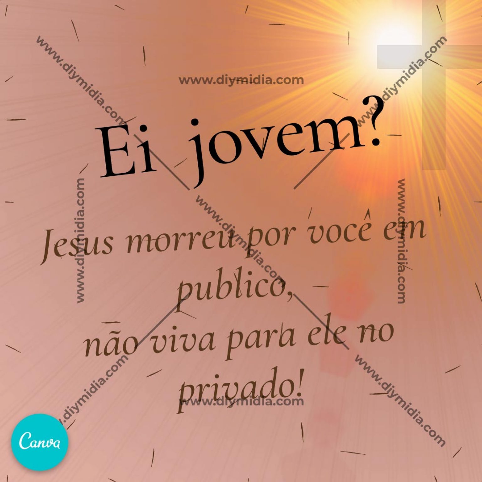 Ei Jovem Jesus Morreu Por Você Banner Gospel Editável Canva Free