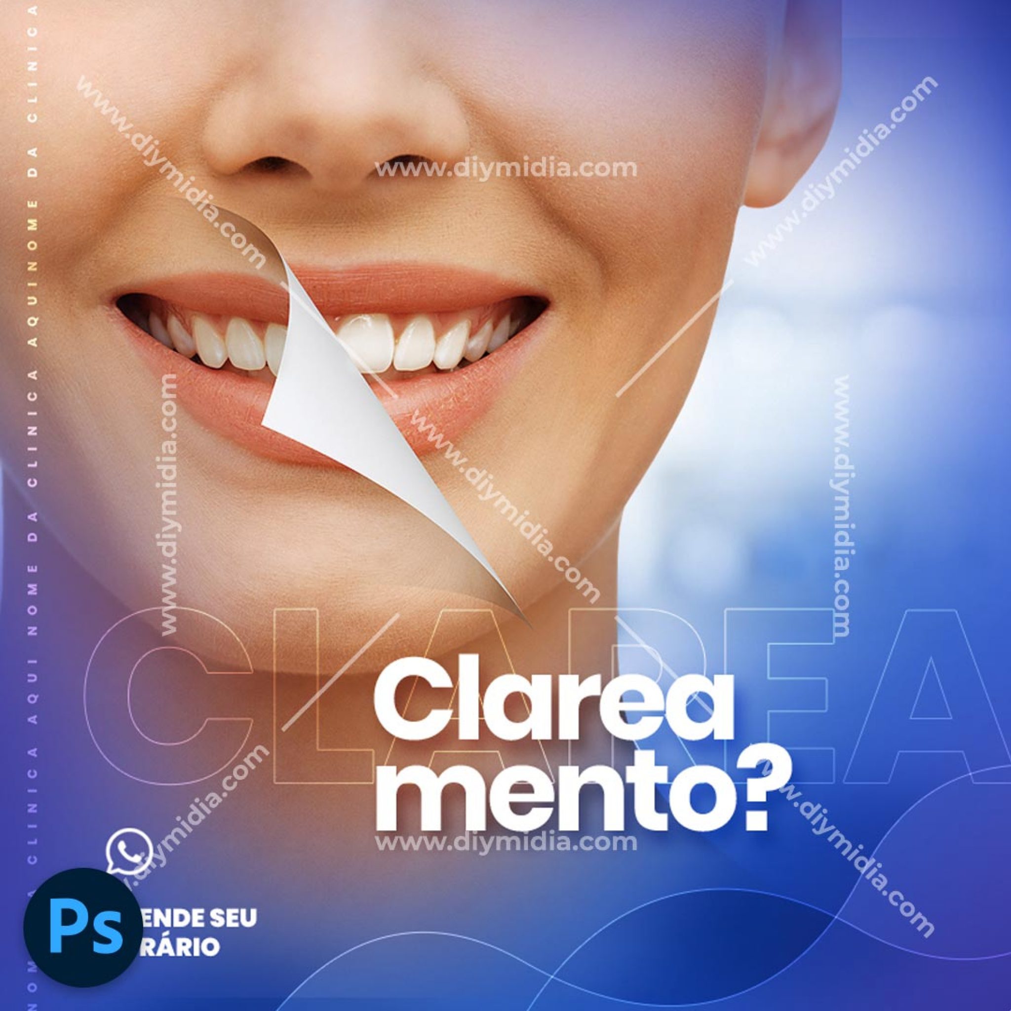 Dentista Clareamento Banner Editável PSD Free