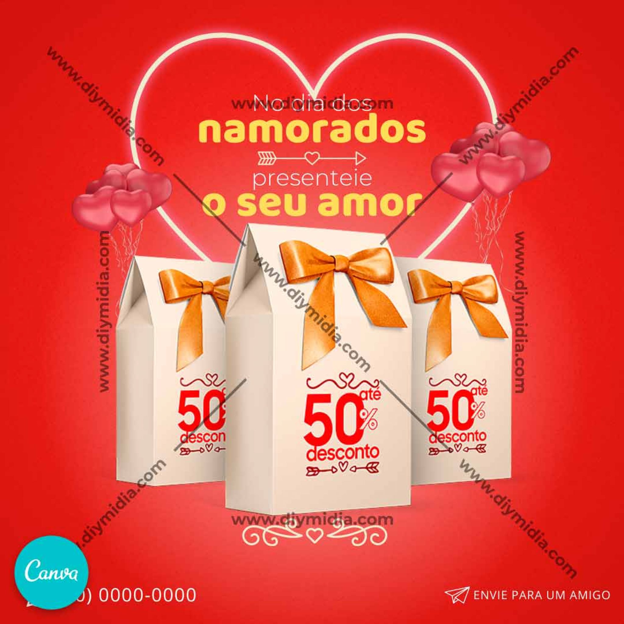 No Dia Dos Namorados Presenteie O Seu Amor Banner Editável Canva Free 2644