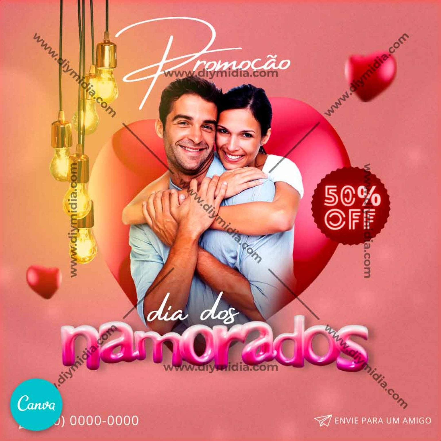 Promoção Dia Dos Namorados Banner Editável Canva Premium 5714