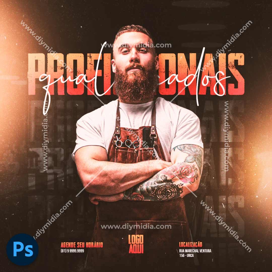 Mockup Capa Barbearia - Vetores e Arquivos PSD Grátis para Download